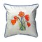 Betsy Drake Poppies in Vase Large Indoor/Outdoor Pillow 18x18
